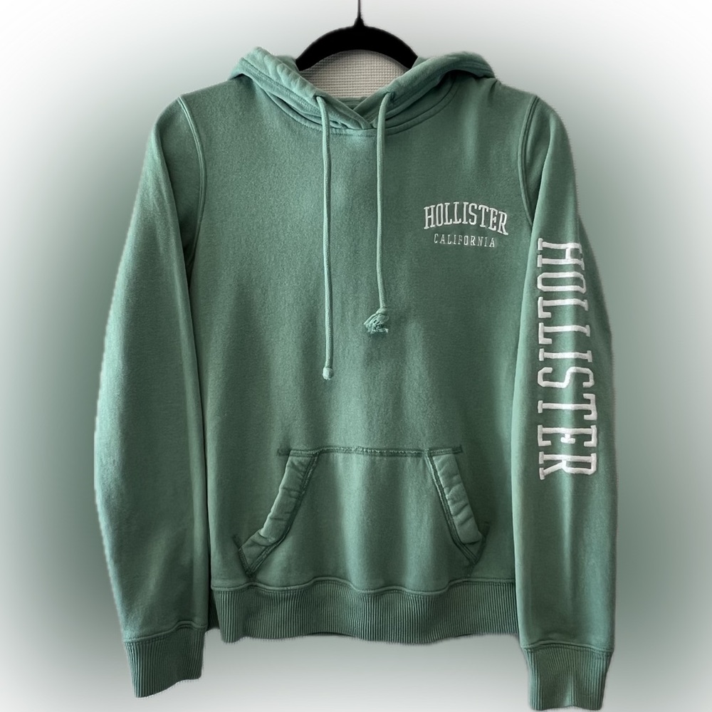 Hollister S Sage Green Hoodie Y2K Style Casual Cozy Logo